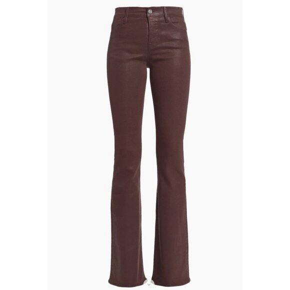 Frame New Authentic Solid Chocolate Brown Le High Flare Jeans Denim 25 - Picture 1 of 11